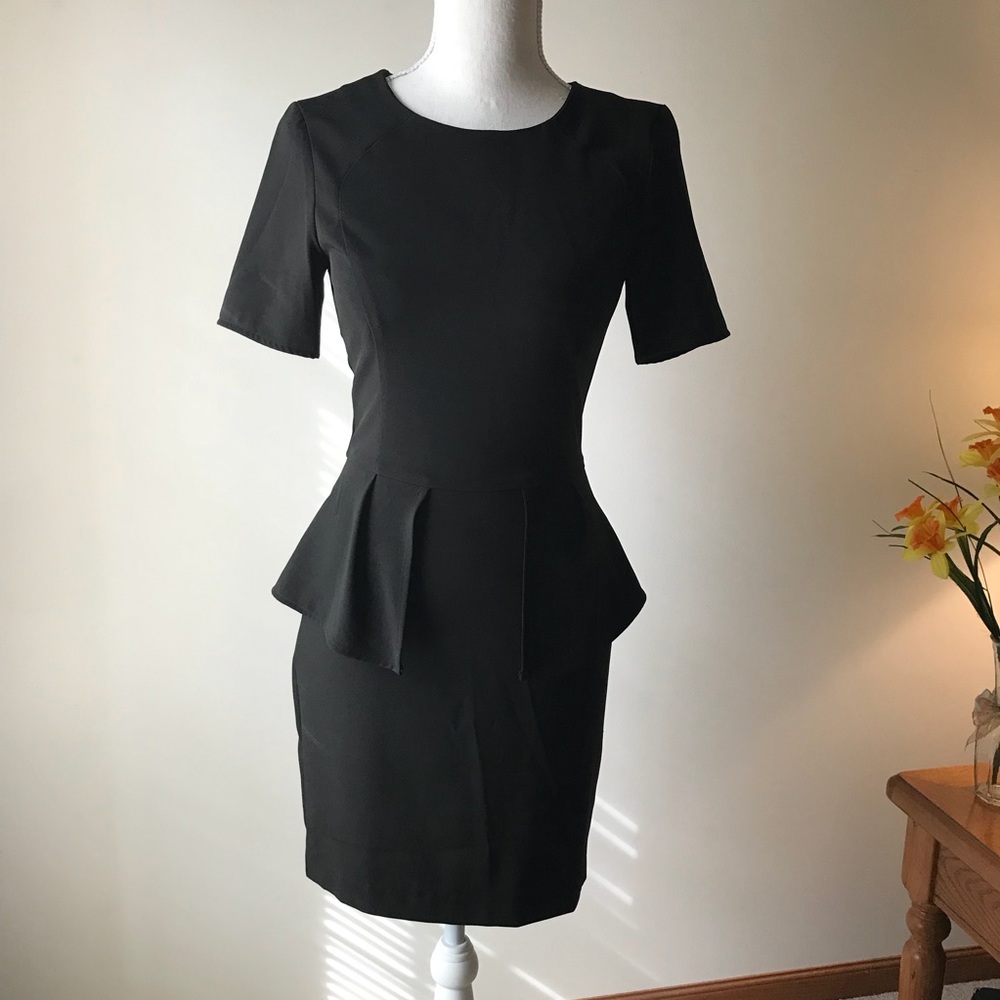 H&M Black peplum dress: work to LBD